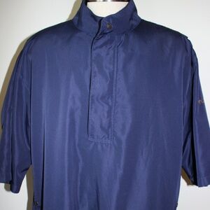 FootJoy Navy Blue Short Sleeve Lined Pullover 1/2 Zip Snap Men's XL